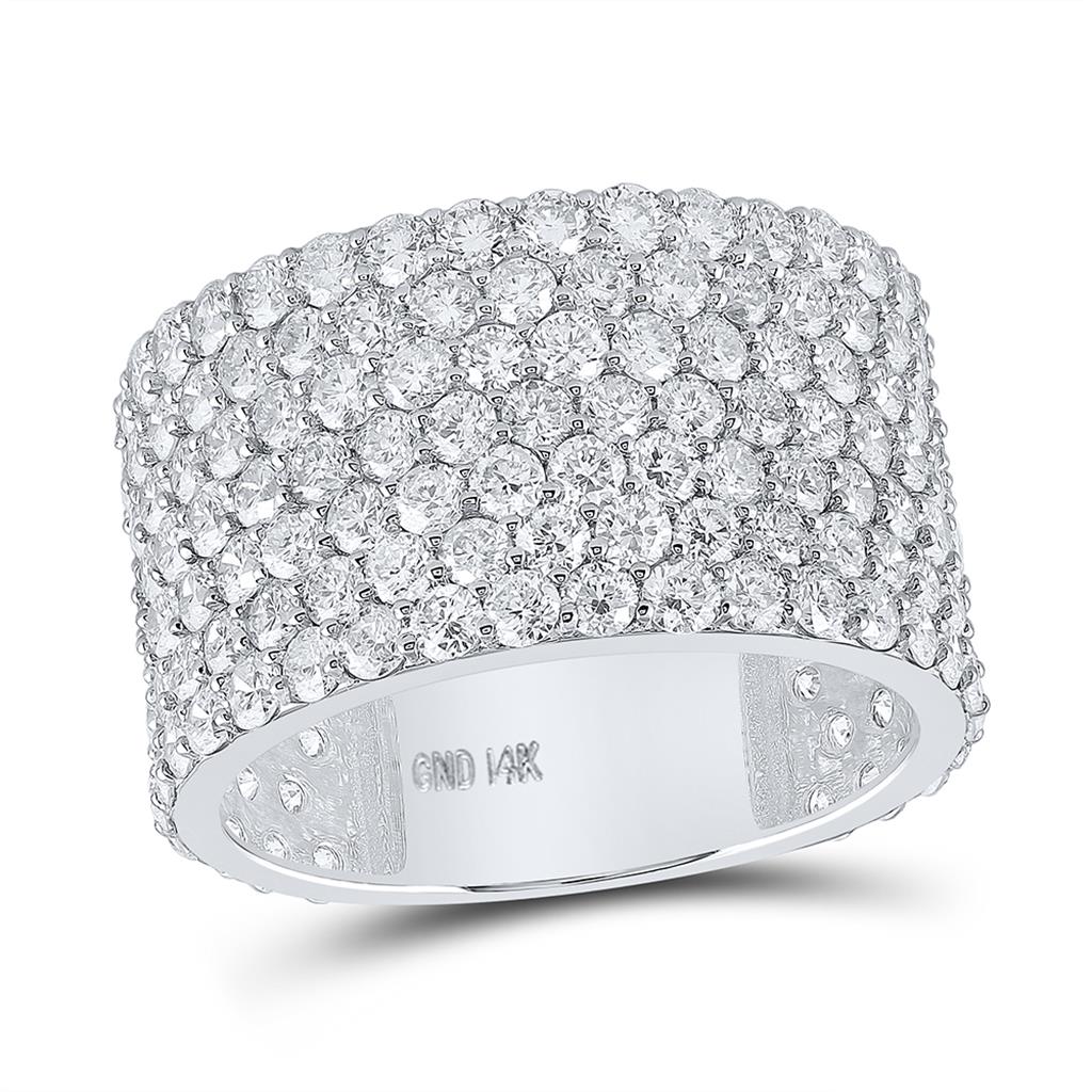 Round Diamond 7-Row Statement Band Ring 7-1/2 Cttw