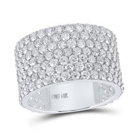 Round Diamond 7-Row Statement Band Ring 7-1/2 Cttw