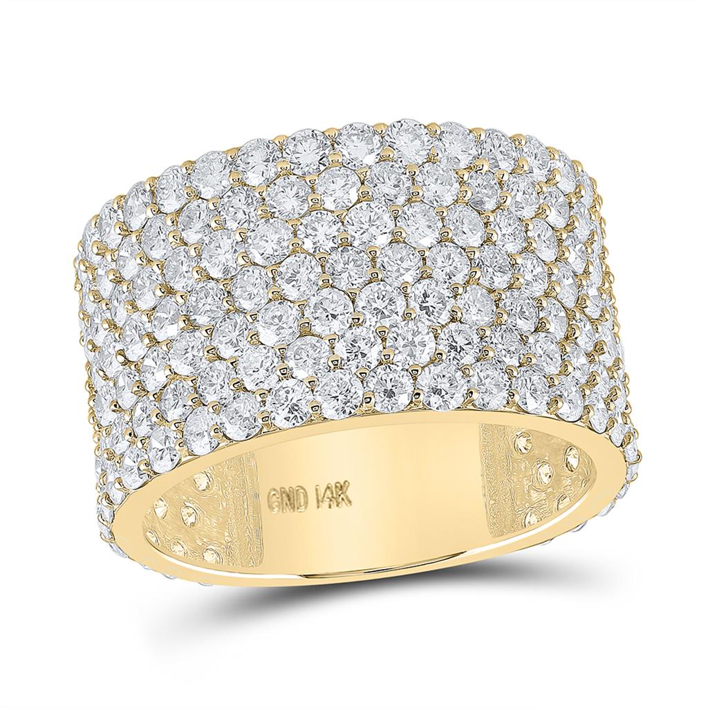 Round Diamond 7-Row Statement Band Ring 7-1/2 Cttw