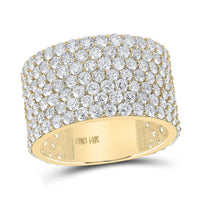 Round Diamond 7-Row Statement Band Ring 7-1/2 Cttw