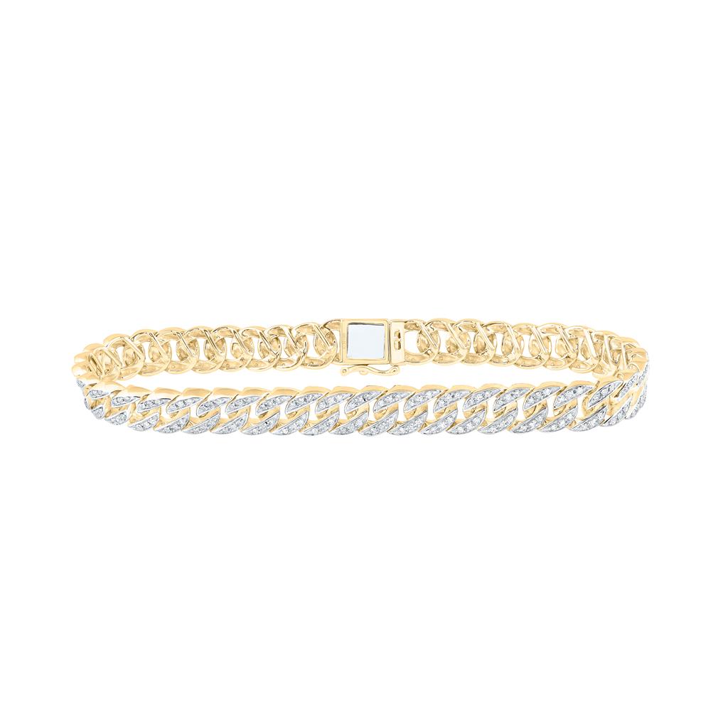 Round Diamond Cuban Link Bracelet 1-3/4 Cttw