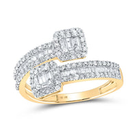 Baguette Diamond Cuff Band Ring 1 Cttw