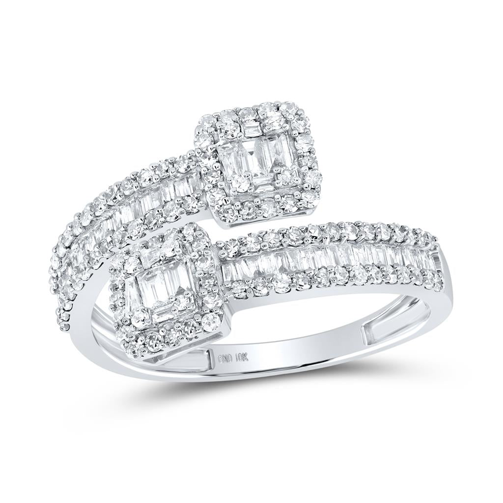 Baguette Diamond Cuff Band Ring 1 Cttw