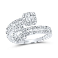 Baguette Diamond Cuff Band Ring 1 Cttw