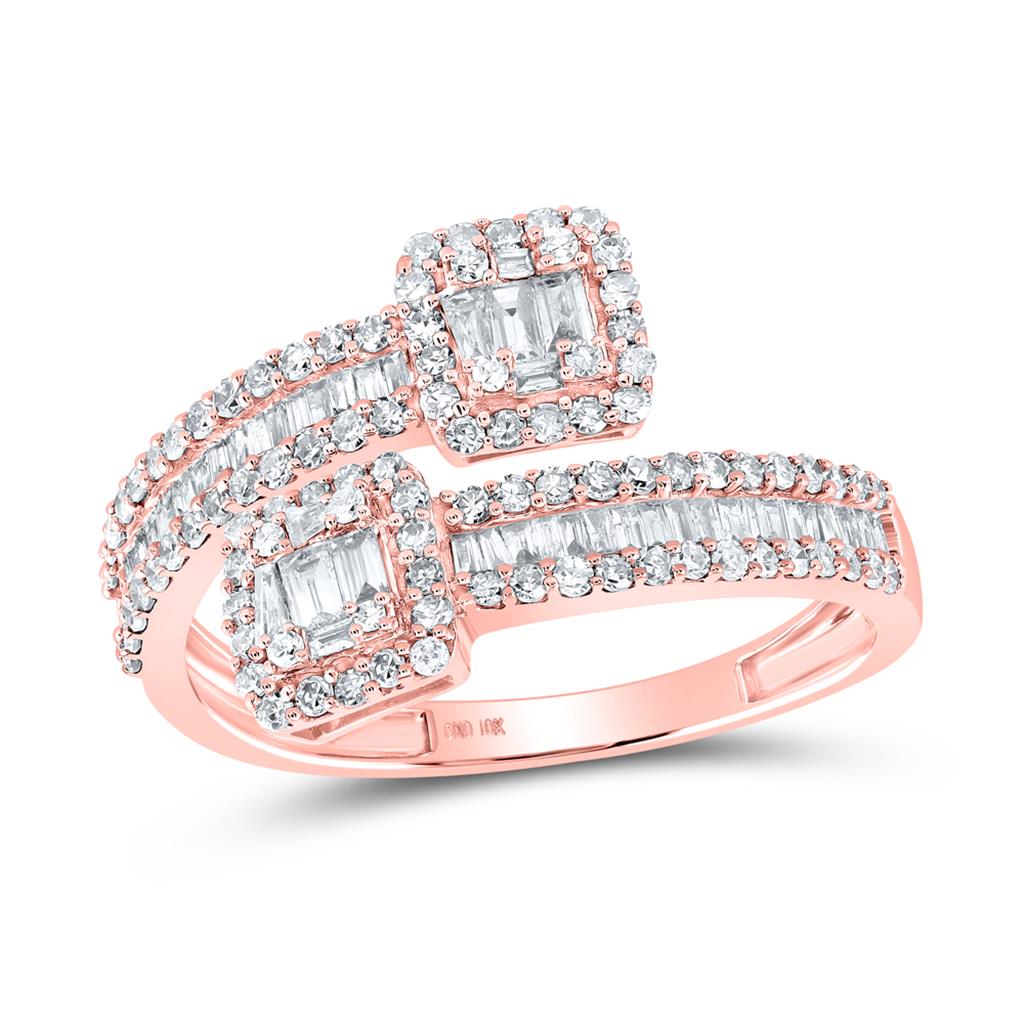 Baguette Diamond Cuff Band Ring 1 Cttw