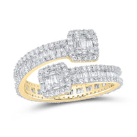 Baguette Diamond Cuff Eternity Band Ring 1-5/8 Cttw