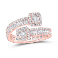 Baguette Diamond Cuff Eternity Band Ring 1-5/8 Cttw