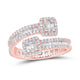 Baguette Diamond Cuff Eternity Band Ring 1-5/8 Cttw