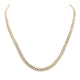 10k Yellow Gold Round Diamond Straight Cuban Link Necklace