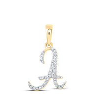Round Diamond Initial Letter Pendant 1/20 to 1/8 Cttw