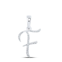 Round Diamond Initial Letter Pendant 1/20 to 1/8 Cttw