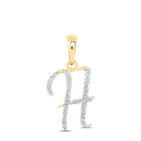 Round Diamond Initial Letter Pendant 1/20 to 1/8 Cttw