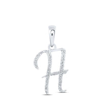 Round Diamond Initial Letter Pendant 1/20 to 1/8 Cttw