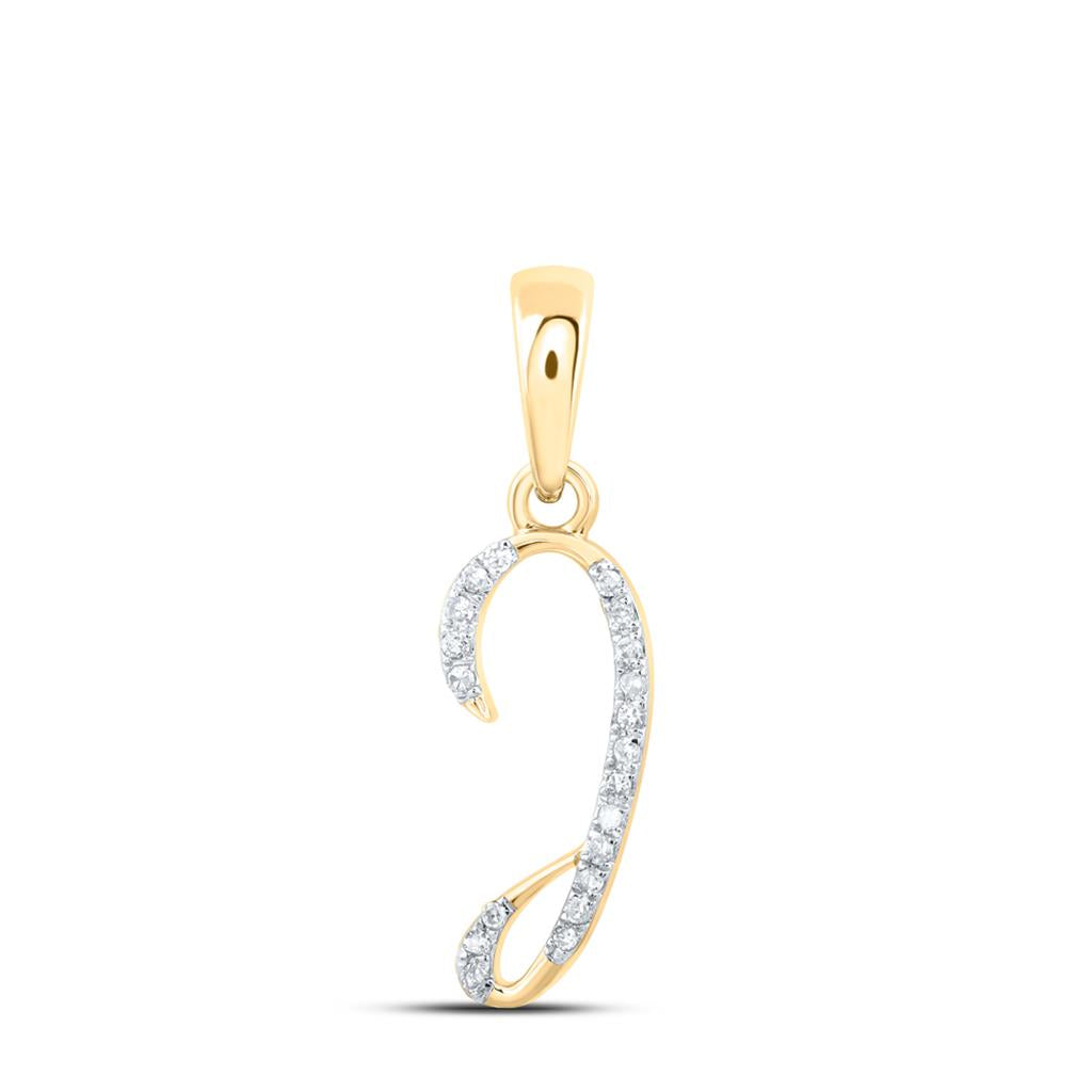 Round Diamond Initial Letter Pendant 1/20 to 1/8 Cttw