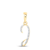 Round Diamond Initial Letter Pendant 1/20 to 1/8 Cttw