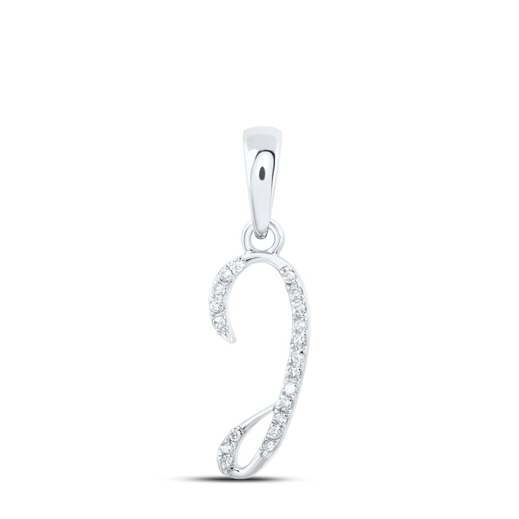 Round Diamond Initial Letter Pendant 1/20 to 1/8 Cttw