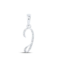 Round Diamond Initial Letter Pendant 1/20 to 1/8 Cttw