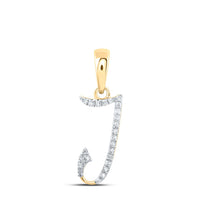 Round Diamond Initial Letter Pendant 1/20 to 1/8 Cttw
