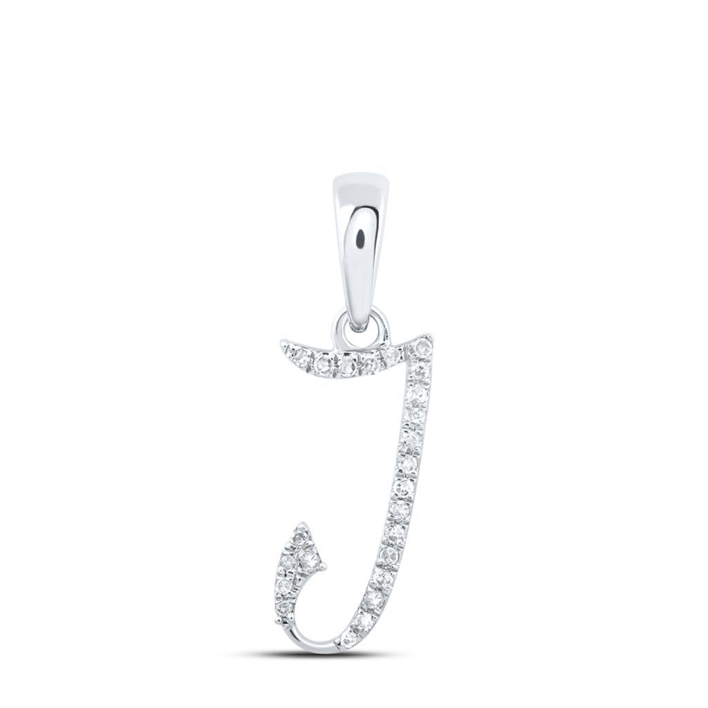 Round Diamond Initial Letter Pendant 1/20 to 1/8 Cttw