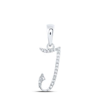 Round Diamond Initial Letter Pendant 1/20 to 1/8 Cttw