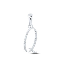 Round Diamond Initial Letter Pendant 1/20 to 1/8 Cttw