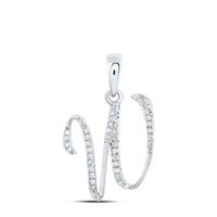 Round Diamond Initial Letter Pendant 1/20 to 1/8 Cttw