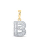Baguette Diamond Initial Letter Pendant 1/4 to 3/8 Cttw