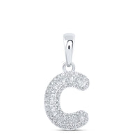 Baguette Diamond Initial Letter Pendant 1/4 to 3/8 Cttw