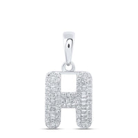 Baguette Diamond Initial Letter Pendant 1/4 to 3/8 Cttw