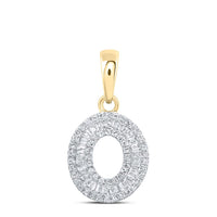 Baguette Diamond Initial Letter Pendant 1/4 to 3/8 Cttw