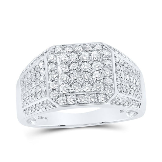 Round Diamond Square Ring 1 Cttw