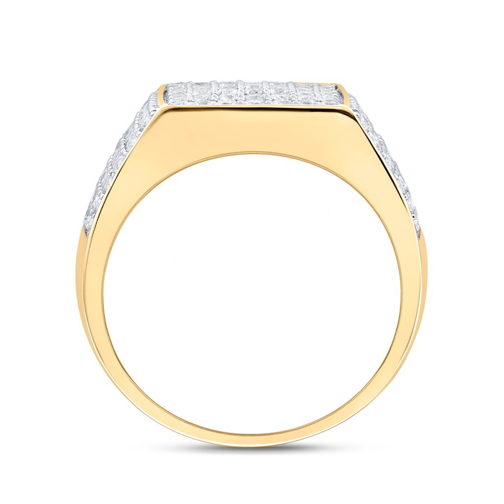 Round Diamond Pave Square Ring 1-1/2 Cttw