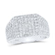 Round Diamond Pave Square Ring 1-1/2 Cttw
