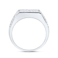 Round Diamond Pave Square Ring 1-1/2 Cttw