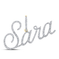 10k Yellow Gold Round Diamond Sara Name Pendant