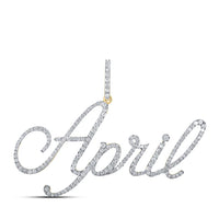 10k Yellow Gold Round Diamond April Name Pendant
