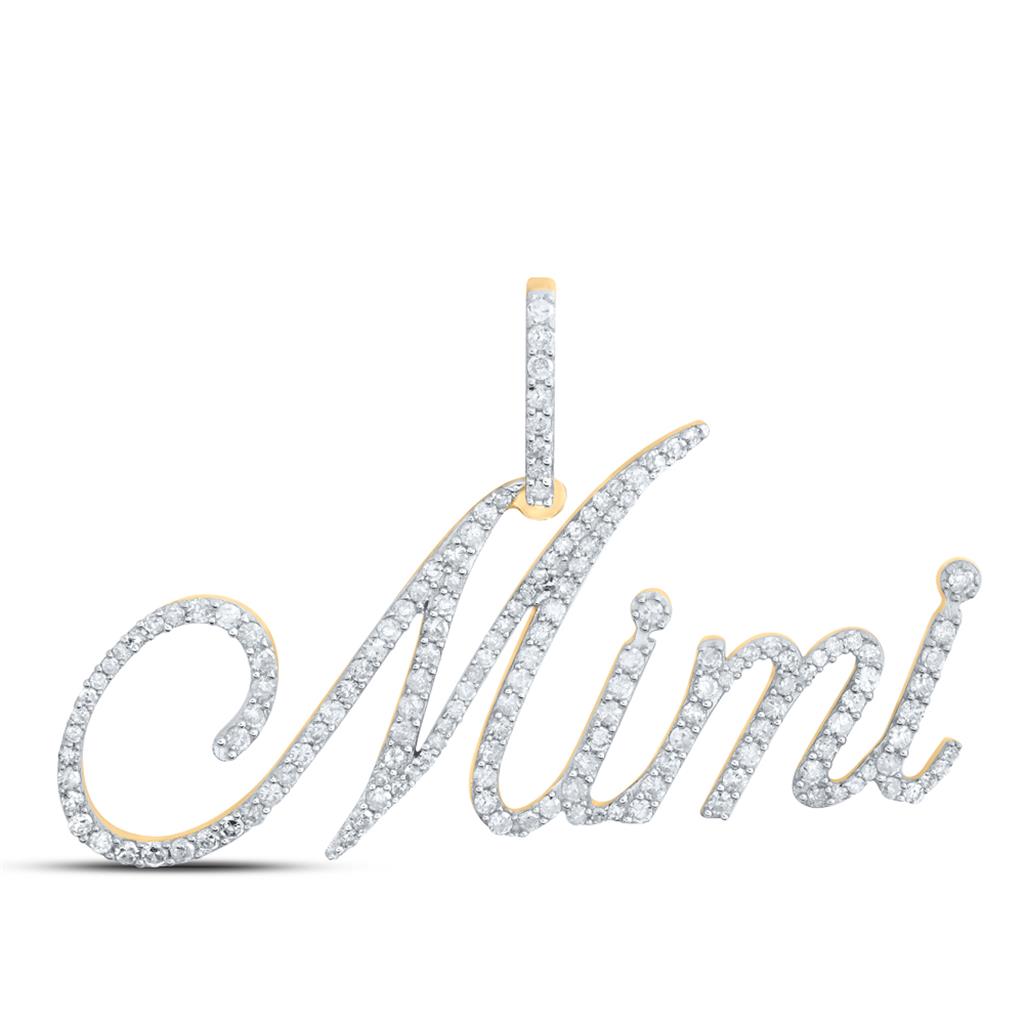 10k Yellow Gold Round Diamond Mimi Name Pendant