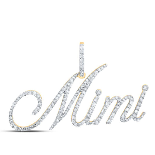 10k Yellow Gold Round Diamond Mimi Name Pendant