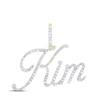 10k Yellow Gold Round Diamond Kim Name Pendant