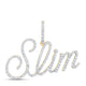 10k Yellow Gold Round Diamond Slim Name Charm Pendant