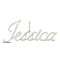 10k Yellow Gold Round Diamond Jessica Name Pendant