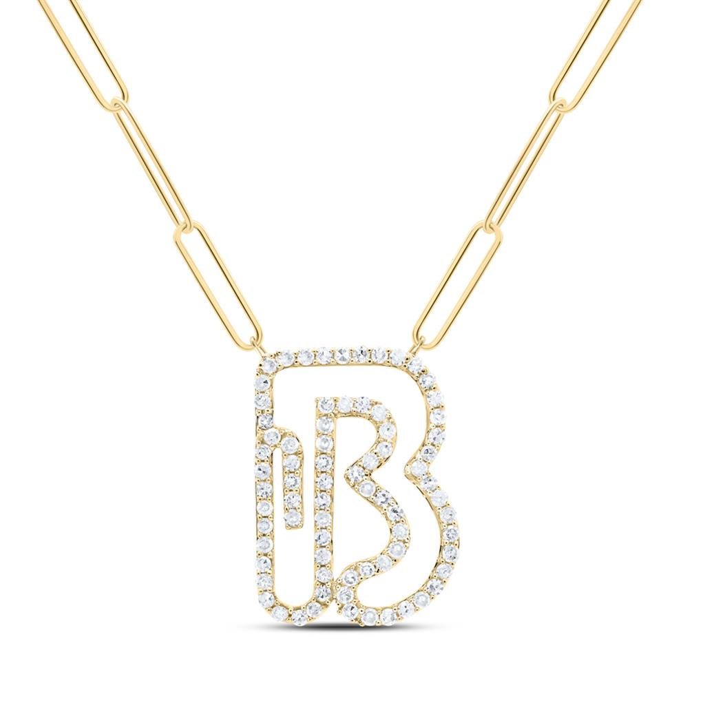 Diamond Initial Necklace - 18 Inch 1/3 Cttw
