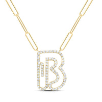 Diamond Initial Necklace - 18 Inch 1/3 Cttw
