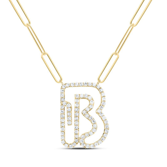 Diamond Initial Necklace - 18 Inch 1/3 Cttw