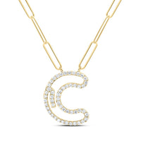 Diamond Initial Necklace - 18 Inch 1/3 Cttw