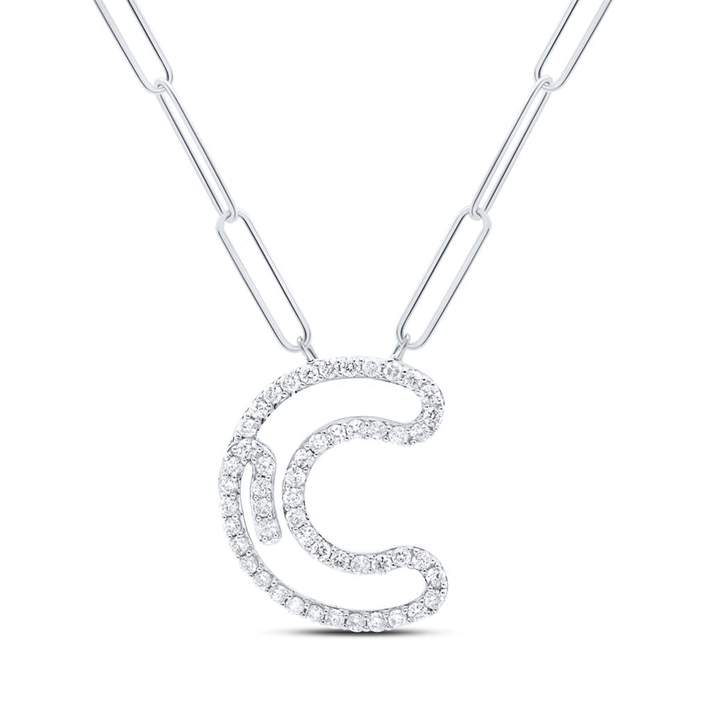 Diamond Initial Necklace - 18 Inch 1/3 Cttw