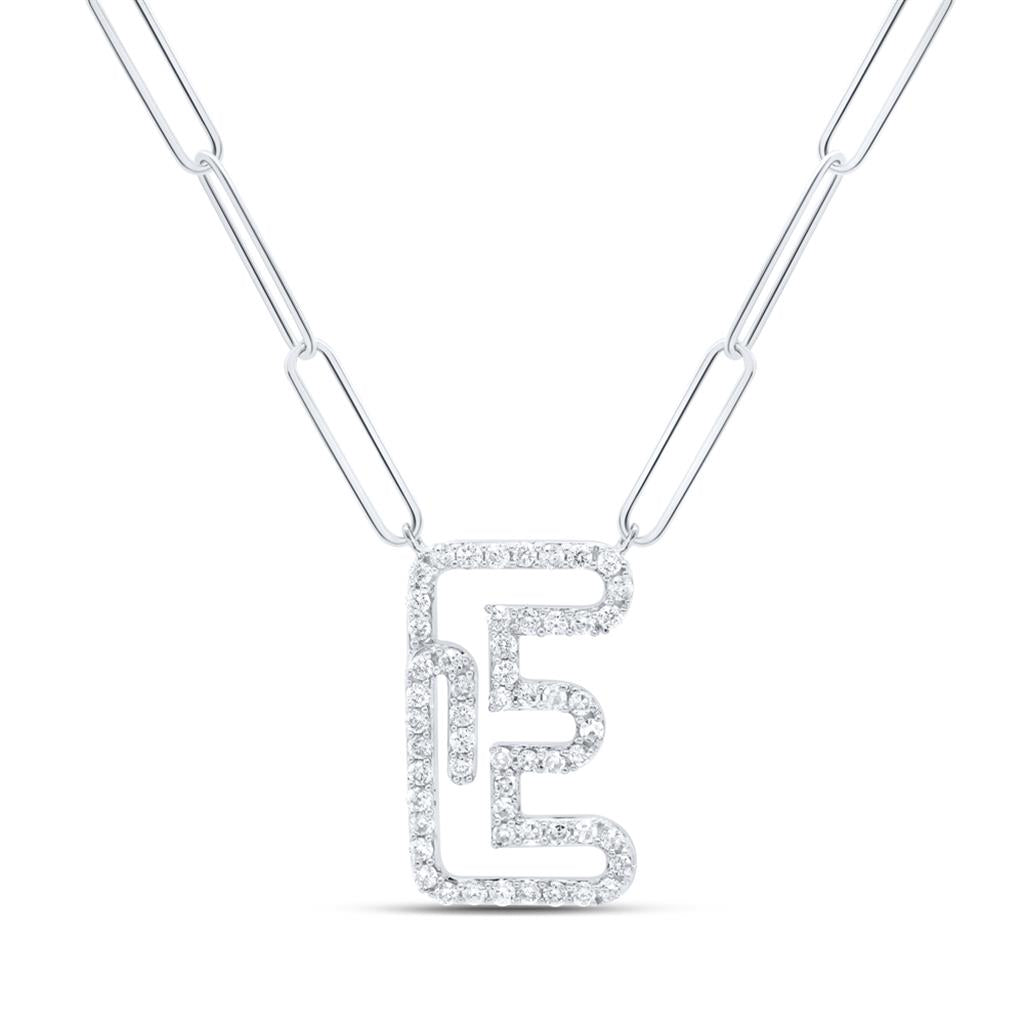 Diamond Initial Necklace - 18 Inch 1/3 Cttw