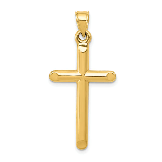 14k 3-D Hollow Cross Pendant