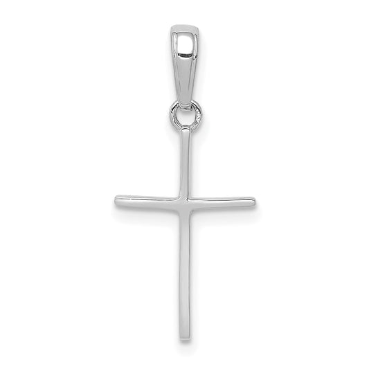 14k White Gold Polished Cross Pendant