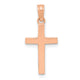 14k Rose Gold Beveled Cross Charm